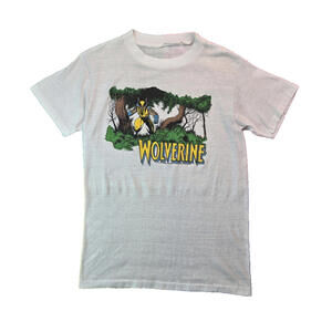 Marvel Vintage 80s Wolverine Graphic White T Shirt Mens Size Small S